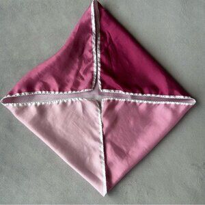 Nordstrom ~ Panel Silk Pocket Square ~ Pink Colour Block 17” ~ 100% Silk